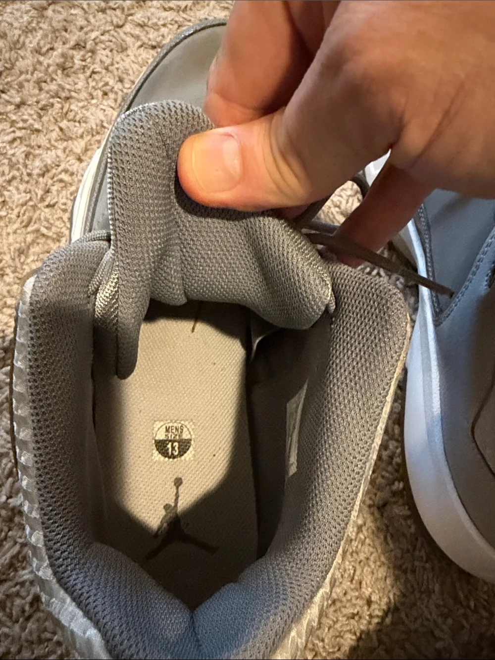 Jordan Men's Gray Low-Top Athletic Sneakers with White Midsole